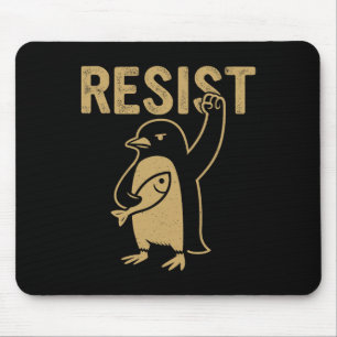 Funny Penguin Resist Penguins Protest Against Tari Mouse Pad