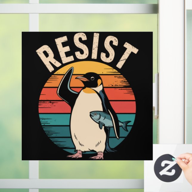 Funny Penguin Resist Protest Against Tariffs  (Home)