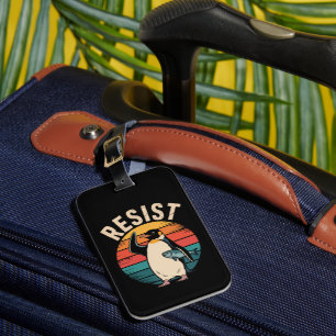 Funny Penguin Resist Protest Against Tariffs  Luggage Tag