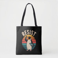 Funny Penguin Resist Protest Against Tariffs