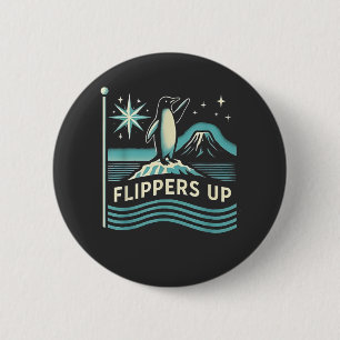 Funny Penguin Resist Protest Against Tarrifs 6 Cm Round Badge