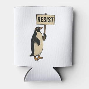 Funny Penguin Resist Protest Against Tarrifs Can Cooler