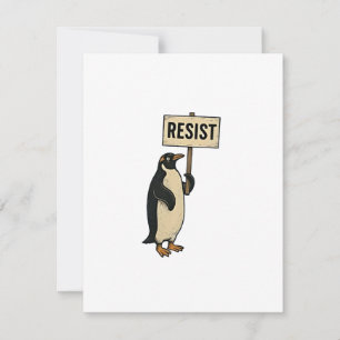 Funny Penguin Resist Protest Against Tarrifs Card