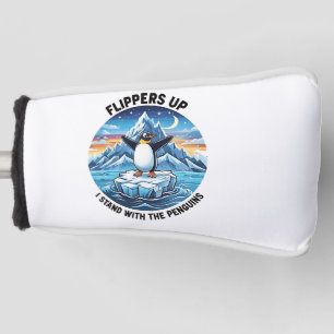 Funny Penguin Resist Protest Against Tarrifs  Golf Head Cover