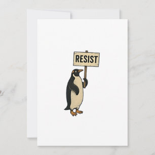 Funny Penguin Resist Protest Against Tarrifs Holiday Card