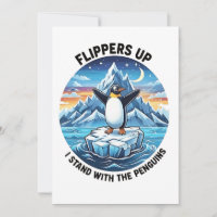Funny Penguin Resist Protest Against Tarrifs