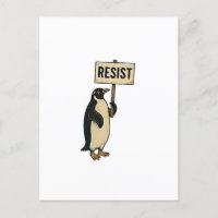 Funny Penguin Resist Protest Against Tarrifs