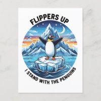 Funny Penguin Resist Protest Against Tarrifs