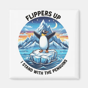 Funny Penguin Resist Protest Against Tarrifs Magnet