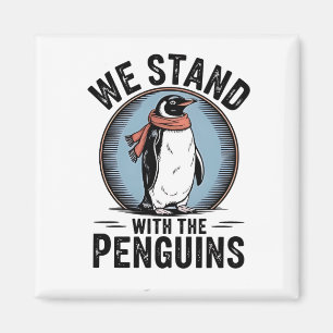 Funny Penguin Resist Protest Against Tarrifs Magnet