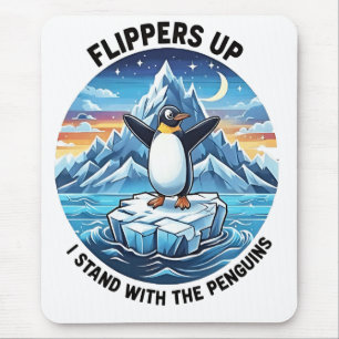 Funny Penguin Resist Protest Against Tarrifs Mouse Pad