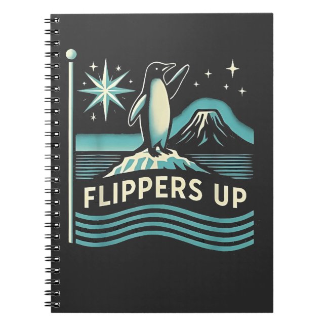 Funny Penguin Resist Protest Against Tarrifs  Notebook (Front)