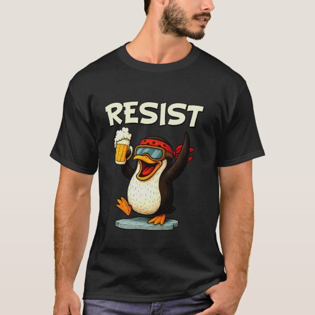 Funny Penguin Resist T-Shirt (Front)