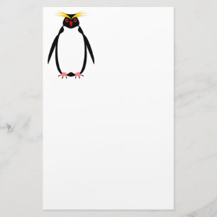 Funny penguin rockhopper or macaroni stationery