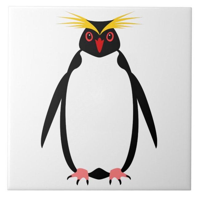 Funny penguin rockhopper or macaroni tile (Front)