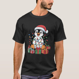 Funny Penguin Santa Hat Animals Lovers Ugly Christ T-Shirt
