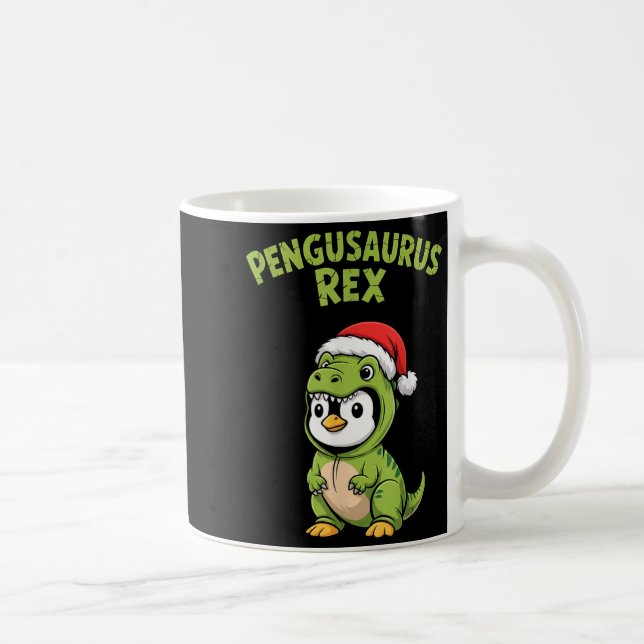 Funny Penguin T-rex Costume Christmas Kids Boys  Coffee Mug (Right)