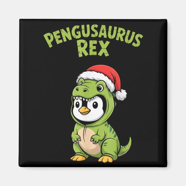 Funny Penguin T-rex Costume Christmas Kids Boys  Magnet (Front)