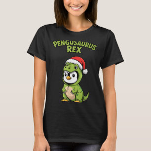 Funny Penguin T-rex Costume Christmas Kids Boys T-Shirt