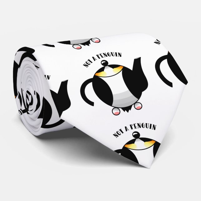Funny penguin teapot tie (Rolled)