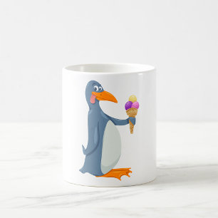 Funny Penguin With Ice Cream Mug