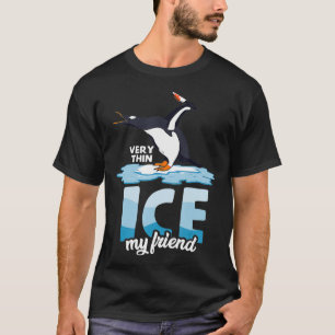 Funny penguin with knife and funny saying cool pen T-Shirt