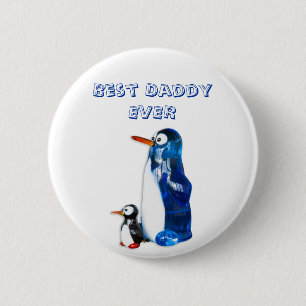 Funny penguins 6 cm round badge