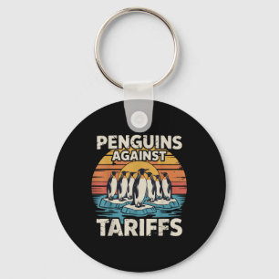 Funny Penguins Against Tariffs Anti Tariffs Pengui Key Ring