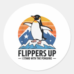 Funny Penguins Against Tariffs Liberation Day Wome Classic Round Sticker