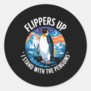 Funny Penguins Against Tariffs Liberation Day Wome Classic Round Sticker