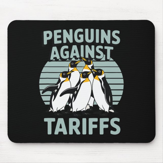 Funny Penguins Against Tariffs Liberation Day Wome Mouse Pad (Front)