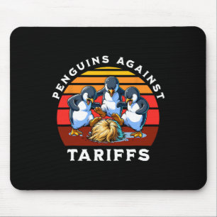Funny Penguins Against Tariffs Resist Protest Men  Mouse Pad