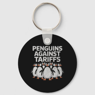 Funny Penguins Against Tariffs Sarcastic Vintage A Key Ring