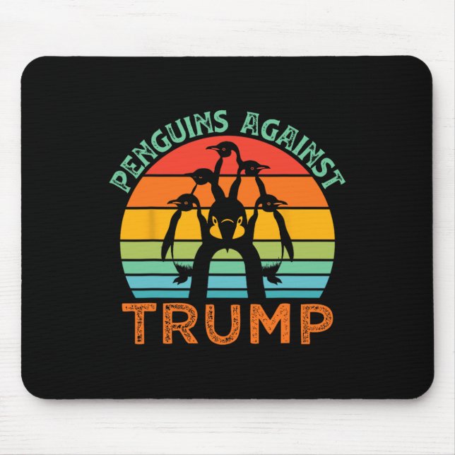 Funny Penguins Against Trump Funny Trump Tariffs C Mouse Pad (Front)