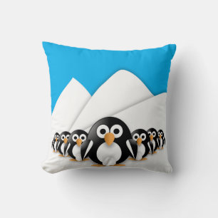 Funny penguins cushion