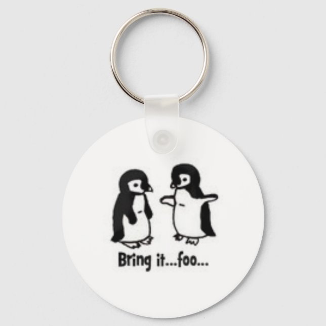 Funny penguins key ring (Front)