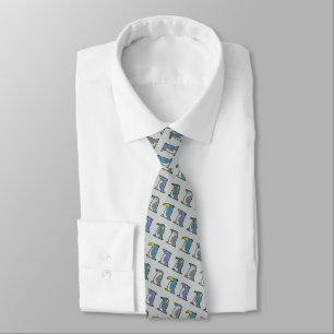 Funny Penguins Team Pattern Tie