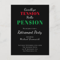 Funny Pension Retirement Party Invitation