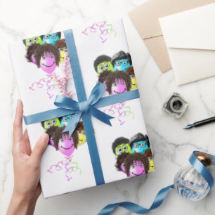 Funny People Birthday Balloon Group Wrapping Paper