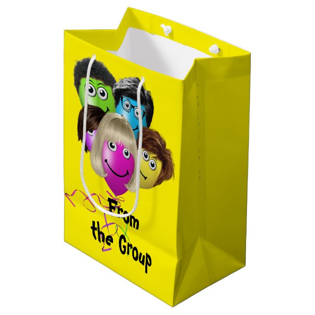 Funny People Birthday Balloons  Medium Gift Bag (Front Angled)