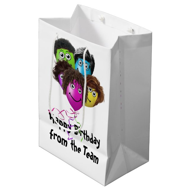 Funny People Birthday Balloons  Medium Gift Bag (Front Angled)