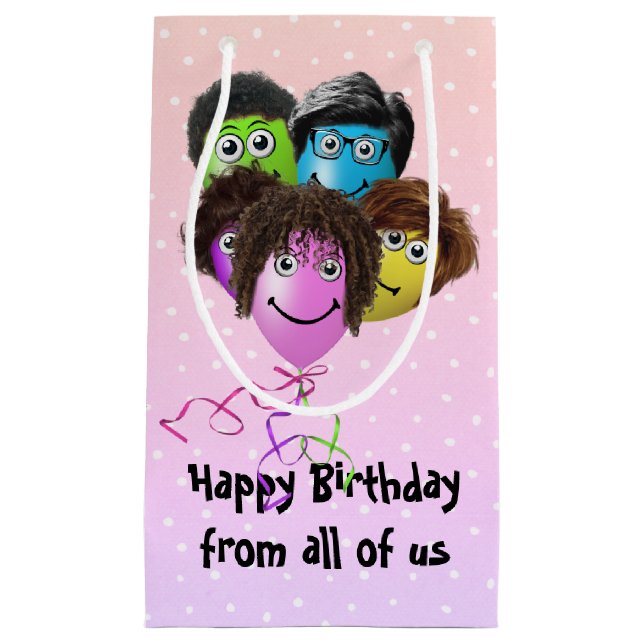 Funny People Birthday Party Balloons Small Gift Bag (Front)