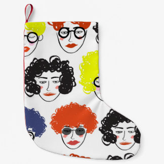 Funny people crowd: seamless design. small christmas stocking