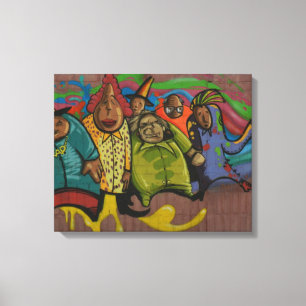 Funny people Graffiti Street art, real world art Canvas Print