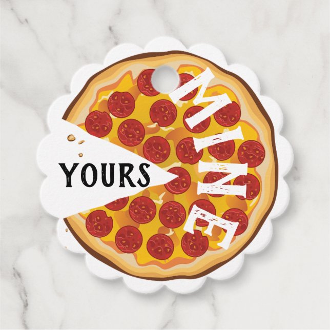 Funny pepperoni pizza cute favour tags (Front)