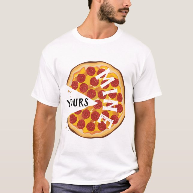 Funny pepperoni pizza cute foodie party T-Shirt (Front)