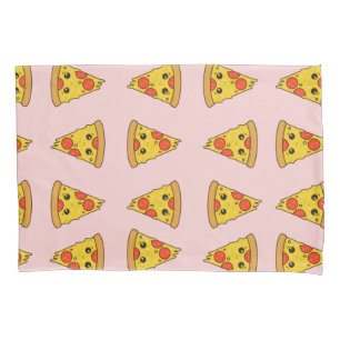 Funny Pepperoni pizza pattern cute pink kids girl Pillowcase