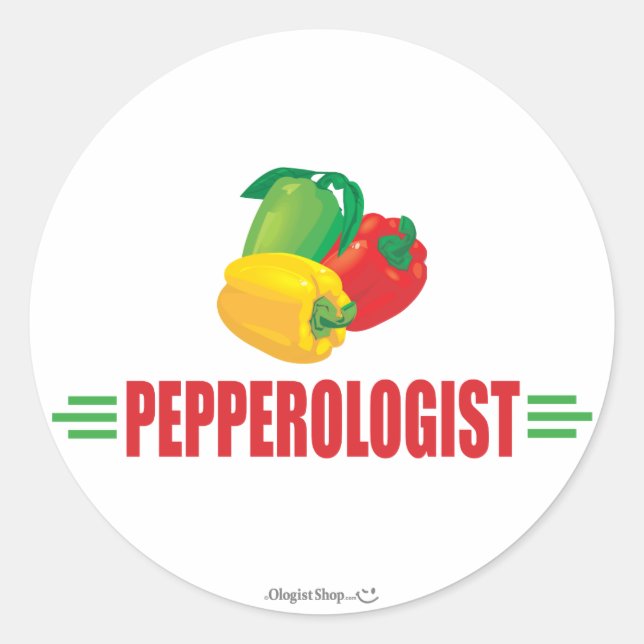 Funny Peppers Classic Round Sticker (Front)