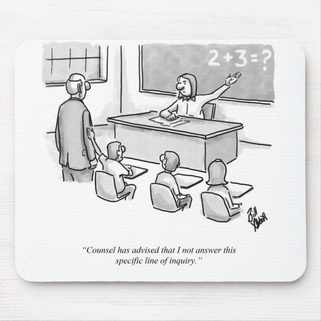 Funny Percenters Classroom Lawyer Cartoon Humour Mouse Pad (Front)
