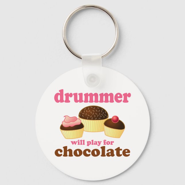 Funny Percussion Drummer Key Ring (Front)